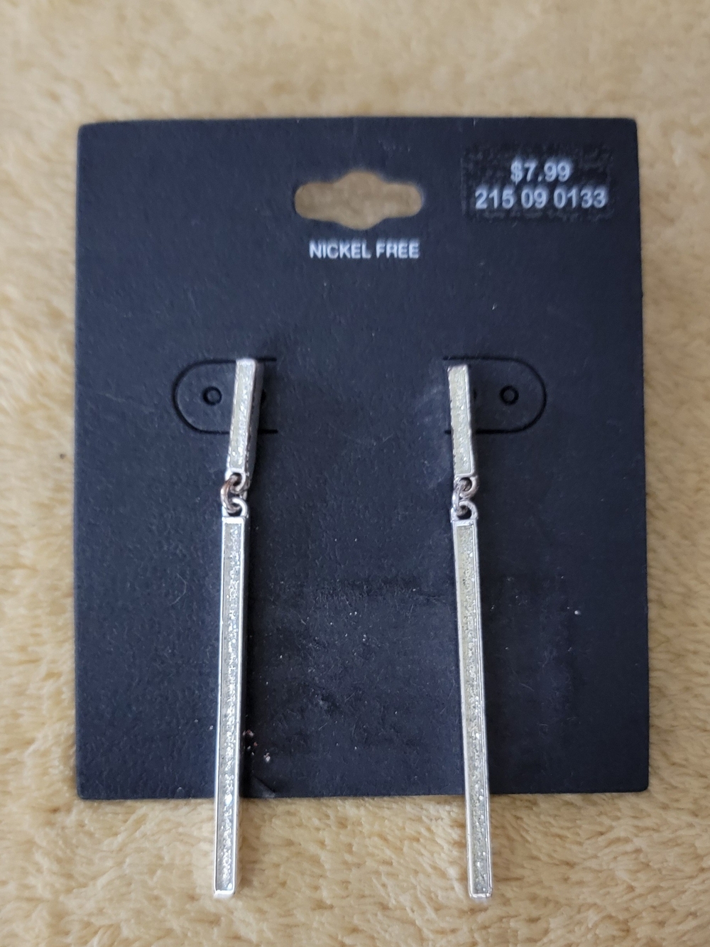 BRAND NEW Silver Bar Drop Earrings - Nickel Free